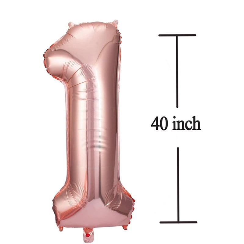 Jonhamwelbor 16 Balloon Numbers Rose Gold Big Giant Jumbo Number 16 Foil Mylar Balloons for Sweet 16th Birthday Party Supplies 16 Anniversary Events Decorations - Image 2